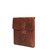 High quality side view of the red brown leather laptop sleeve that fits a 14" laptop. Made by Saddleback