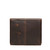 High quality the back shot of the dark brown leather laptop sleeve that fits a 14" laptop. Made by Saddleback