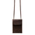 High quality front of the dark brown leather walker's pouch with a flap to keep closed. Made by Saddleback