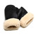 High quality black sheepskin mittens laying on top of one another. Made by Saddleback