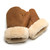 High quality tan sheepskin mittens laying on top of one another. Made by Saddleback