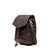 High quality dark brown leather hobo sack purse with flap closed and sideways. Made by Saddleback