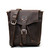 High quality the front of the 10" tumbled drawstring leather backpack in the color dark brown. Made by Saddleback