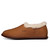 High quality tan full grain leather Dave's Deals Sheepskin Moccasins - Old Design - Size 11 - Tobacco side view - Saddleback Leather