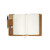 High quality inside of the tan leather journal cover with a journal opened. Made by Saddleback