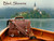 High quality red brown full grain leather briefcase on a rowboat in Bled Slovenia.