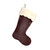 Chestnut leather Christmas stocking made of full grain tumbled leather and sheepskin lining. Made by Saddleback