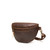 High quality the side view of the fanny leather bag in dark coffee