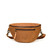 High quality the front view of the leather fanny bag in tan