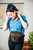 High quality model shot of the dark coffee fanny leather bag