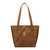 High quality the front view of our tan conceal carry leather tote