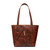 High quality the back view of our red brown conceal carry leather tote