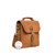 High quality side view of the leather satchel with baseball