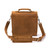 High quality tan brown leather satchel man bag from the back