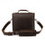High quality dark brown leather satchel man bag from the back.