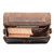 High quality dark brown leather satchel man bag from the inside.