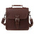 High quality red brown leather satchel man bag from the side front