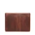 High quality the back of the red brown leather document holder that holds a 16" laptop. Made by Saddleback