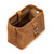 High quality tan brown leather toiletry bag on the top side.