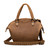 High quality front image of the tan colored Dovetail leather Satchel