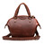 High quality front image of the red brown colored Dovetail leather Satchel