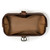 This is a red brown leather toiletry bag from the top empty.