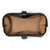 High quality black leather toiletry bag from the top empty.