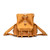 High quality the tan brown leather backpack opens wide and does not have zippers but clips shut instead.