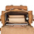 High quality the inside of this tan brown leather backpack is lined with lighter tan pigskin leather