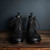 High quality saddleback Leather Officer's Boot in Pitch Black.