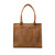 High quality the Women's work leather tote in tan showing the front view