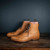 High quality saddleback Leather Italian-made boots in English Tan color.