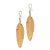Suzette's Steals Leather Feather Earrings - Gold
