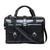 High quality front view of the Blackstone Barrister leather Briefcase in black
