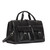 This is the side view of the Wesley Deep Pocket Duffle in Italian Black Leather