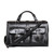 High quality front view of the Wesley Deep Pocket Duffle in Italian Black Leather