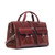 High quality side view of the Wesley Deep Pocket Duffle in Italian Reddish Brown Leather