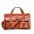 High quality front view of the Wesley Deep Pocket Duffle in Italian Tan Leather