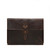 High quality the front of the dark brown leather document holder that fits a 16" laptop. Made by Saddleback