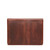 High quality the back of the red brown leather document holder that holds a 16" laptop. Made by Saddleback