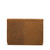 High quality the back of the tan leather document holder that holds a 16" laptop. Made by Saddleback