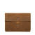 High quality the front of the tan leather document holder that fits a 16" laptop. Made by Saddleback