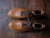 High quality top view of the Huntsman boot in natural patina