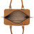 High quality  view open of the everyday barrel leather purse in light brown