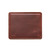 High quality red brown leather mouse pad without a mouse on it. It has stitching around the edges and neoprene in the middle.