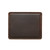 High quality dark brown leather mouse pad without a mouse on it. It has stitching around the edges and neoprene in the middle.