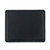 This is a black leather mouse pad without a mouse on it. It has stitching around the edges and neoprene in the middle.