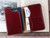 High quality open lifestyle image of the passport leather sleeve in reddish brown