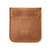 High quality front of a tan brown leather coin purse used for change.