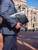 High quality lifestyle image of the document leather holder in black